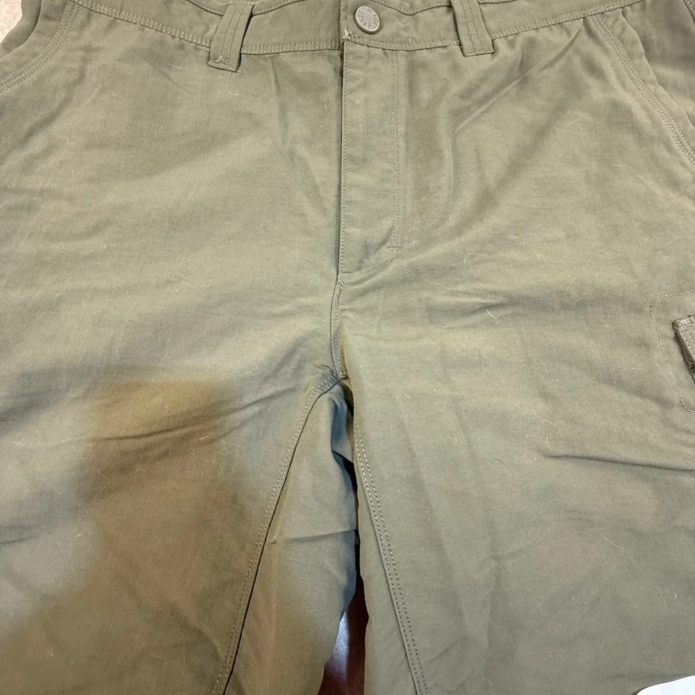 The North‎ Face Mens Cargo Shorts Olive Green Nylon Hiking Utility Size 36